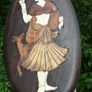 Vintage Indian Hard Wood & Bone Wall Plaque 11" X 6" Image 5