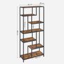 Bookcase Industrial style 6 storey bookcase height 180 cm Image 4