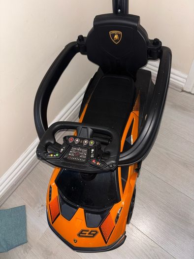 Lamborghini Car 2-in-1 Push-Along Ride On Orange
