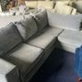 Grey corduroy corner sofa set Image 6