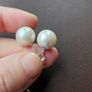 Salt water natural pearl stud earrings Image 5