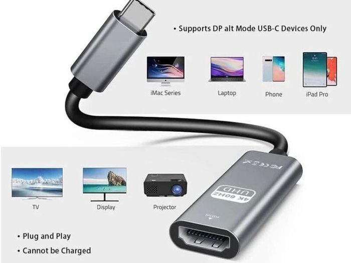 USB-C to HDMI Adapter Cable 4K 60Hz 16cm