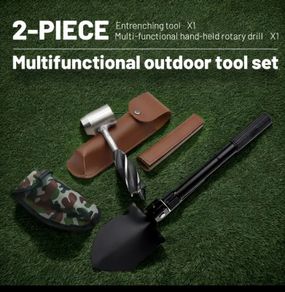 2 items camping set. Hiking set. Shovel and core drill bit set.