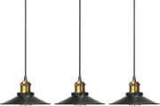 Vintage Industrial Style Ceiling Pendant Lights,Set of 3 Black Metal Pendant Lights,Hanging Light Fixture for Kitchen Island,Farmhouse,Living Room,Bedroom