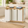 Bamboo Laundry Sorter with 3 Removable Bags and Storage Shelf 150L Image 4