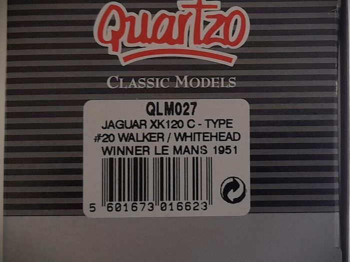 Diecast Model Le Mans Winning Jaguar C Type XK120 1951 1st - Quartzo 1:43