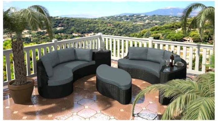 Garden furniture rattan day bed sofa set