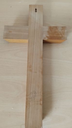 Vintage Italian made 'Last Rites' hardwood wall Crucifix 13" tall FREEPOST