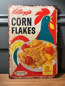 Kelloggs Corn Flakes Tin Metal Sign