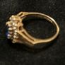 Vintage 9ct Gold Blue Topaz and Tourmaline gemstone ring Image 3