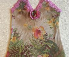 Rare A-Wear Vintage Floral Cami with Corsage - Size 12 - Y2K