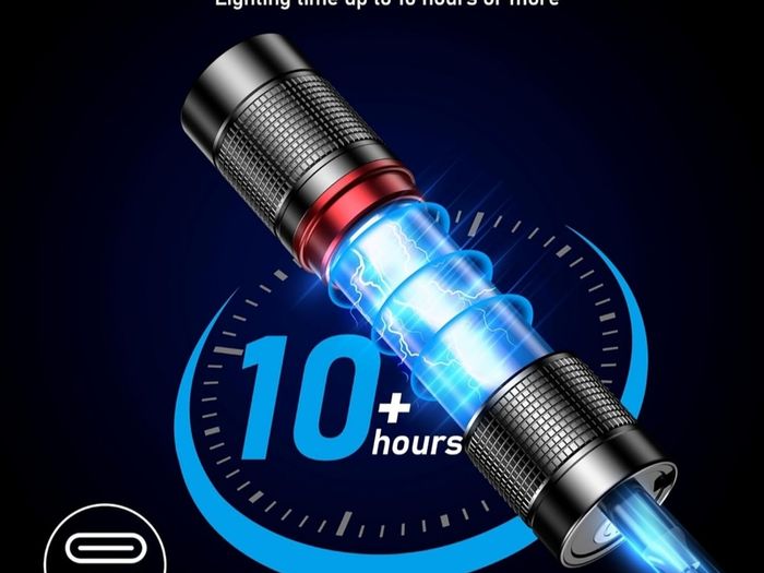 LED Torch Rechargeable, [2 Pack] 2000L Super Bright Adjustable Focus Flashlight, 4 Lighting Modes, Long Battery Life, Waterproof Pocket Size Torch for Power Cuts, Emergency, Camping, Outdoor
