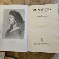 Monarchy. A Study Of Louis Xiv. By Hilaire Belloc. First Edition 1938 Hardback In Good Condition.  See Photos For Same.