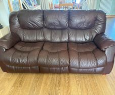 Brown Leather couch and armchair