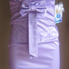 quality Satin look lila or deep fuschia dress Sizes xs S/m