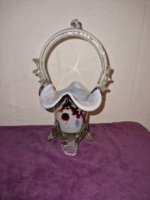 Murano glass posy basket