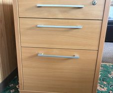 Light Oak 3-Drawer Filing Cabinet - Home Office / Under Desk Storage