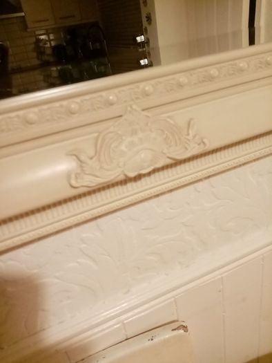 cream antique style mirror