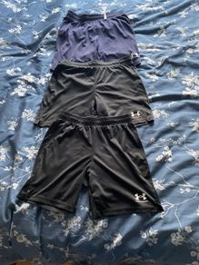 UNDER ARMOUR boys shorts, 2 black , 1 navy