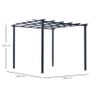 3 x 3 Meter Metal Pergola Gazebo Grape Trellis Climbing Plants Outdoor Sun Shelter Arbours Garden Image 3
