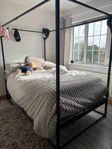 canopy bed metal 120x200 cm