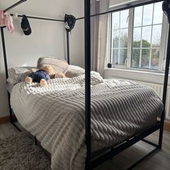canopy bed metal 120x200 cm