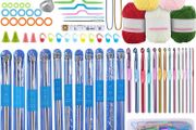 Knitting Needle Set, Crochet Kits for Beginners Adults, Knitting Kits With Wool and Needles, Includes Short Metal Knitting Pins 25cm, Crochet Hooks, Yarn and Accessories (MULTIPLE SIZES)