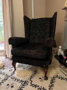Charcoal Wingback Arm Chair