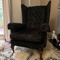Charcoal Wingback Arm Chair