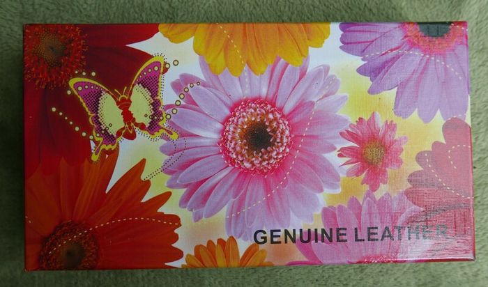 Vintage TEMANLI PATCHWORK WALLET - Ladies Genuine Leather Tri-Fold Wallet - Multi-Color Patchwork - By Temanli