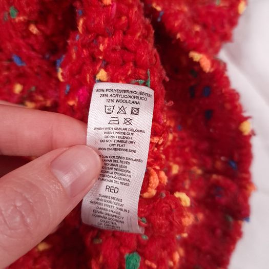 Savida Chunky Red Speckled Cable Knit Jumper 14UK/42EU