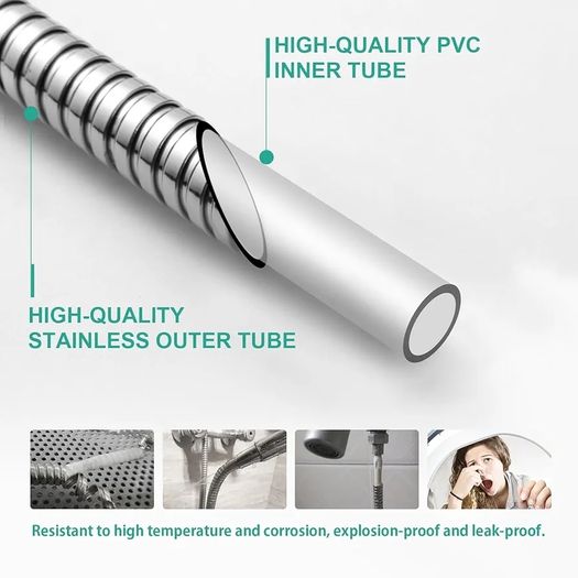 Shower Riser Rail Kit, with 10"(25cm) Square Rainfall ShowerHead and Handheld, 1.6m Hose Without Mixer, Shower Column for Bathroom, Chrome