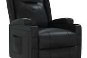 Recliner Chair Black Faux Leather
