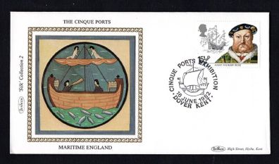 1982 Great Britain Benham Silke Cover showing The Cinque Ports tying 15 1/2p Henry VIII and Mary Rose commemorative stamp