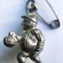 Edwardian Sterling Silver Charm Puffed Bank Robber with his swag bag - Edwardian Sterling charms pendant 925 Image 8