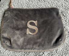 Cosmetic bag with S initial