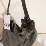 Zara Taupe Grey Bucket Bag Image 4