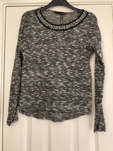 Charcoal embellished Top BNWT
