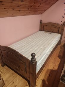 Single bed and mattress