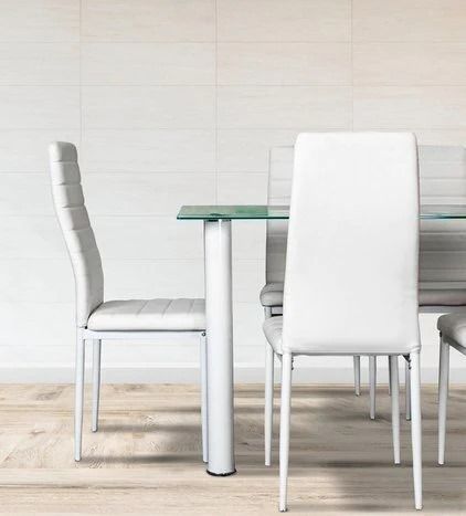 Compact Glass Dining Table Set Seats 4 FREE Delivery