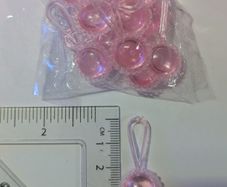 Pink plastic baby shower pacifier charms - pack of 10