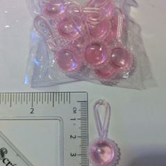 Pink plastic baby shower pacifier charms - pack of 10