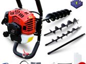 BU-KO 52CC 2Stroke Petrol Earth Auger Fence Post Ground Hole Borrer Digger 3HP V-Type | 3 Drill Bits Diameter (100,150,200mm), Safety Gear, Post Level & Extension