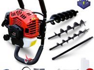 main image for ad BU-KO 52CC 2Stroke Petrol Earth Auger Fence Post Ground Hole Borrer Digger 3HP V-Type | 3 Drill Bits Diameter (100,150,200mm), Safety Gear, Post Level &amp; Extension