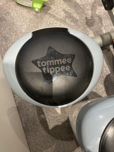Two Tommy tippee nappy bins