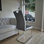 Grey Leather Dining Chairs Image 4