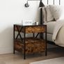 Bedside Table with Infinity LED Smoked Oak Image 4
