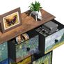 Chest of Drawers Van Gogh Dresser for Bedroom with 9 Drawers Wide TV Stand Storage Organizer Units for Living Room Children's Room Hallway Metal Frame Wood Board Fabric Drawers Image 4