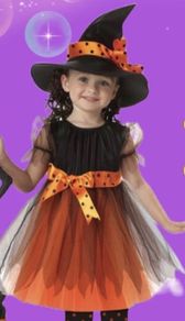Girls pumpkin witch costume
