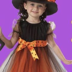 Girls pumpkin witch costume